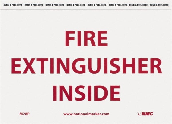 Fire Extinguisher Inside, Pressure Sensitive Vinyl Fire Sign