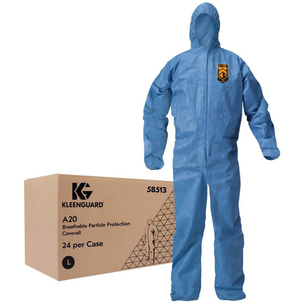 Disposable Coveralls: Size Large, SMS, Zipper Closure