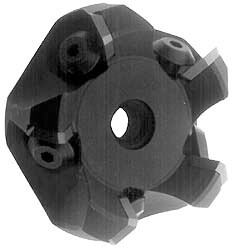 1-1/2" Cut Diam, 3/4" Arbor Hole, 0.234" Max Depth of Cut, 45° Indexable Chamfer & Angle Face Mill