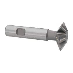 Whitney Tool Co. 30107 Double Angle Milling Cutter: 60 °, 1-1/2" Cut Dia, 1/2" Cut Width, 5/8" Shank Dia, Carbide Tipped 
