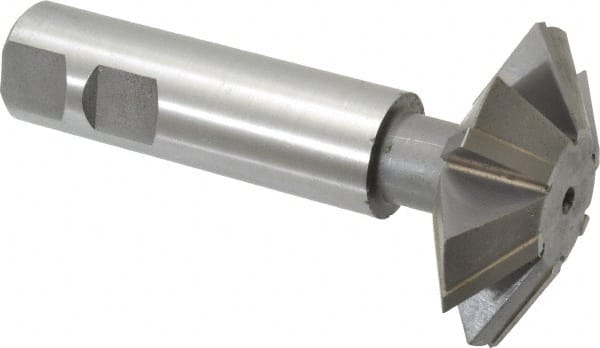 Whitney Tool Co. 30109 Double Angle Milling Cutter: 60 °, 2-1/4" Cut Dia, 3/4" Cut Width, 7/8" Shank Dia, Carbide Tipped 