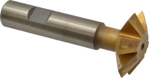 Whitney Tool Co. 35107 Double Angle Milling Cutter: 60 °, 1-1/2" Cut Dia, 1/2" Cut Width, 5/8" Shank Dia, Carbide Tipped 