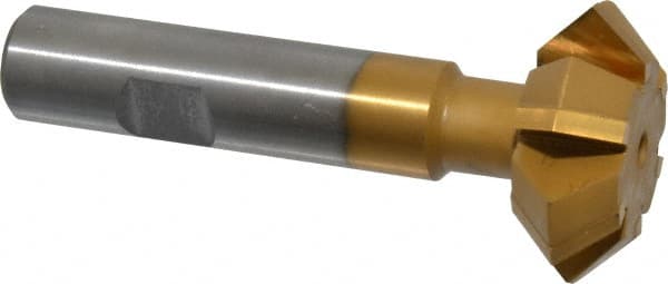 Whitney Tool Co. 35113 Double Angle Milling Cutter: 90 °, 1-1/2" Cut Dia, 9/16" Cut Width, 5/8" Shank Dia, Carbide Tipped 