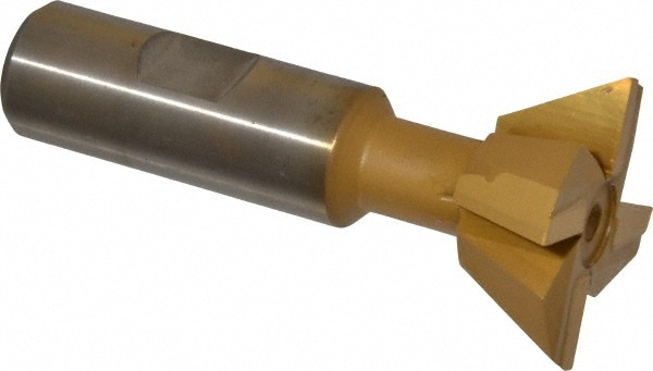 Made in USA CTDT1500-60-TIN Dovetail Cutter: 60 °, 1-1/2" Cut Dia, 5/8" Cut Width, Carbide Tipped Image