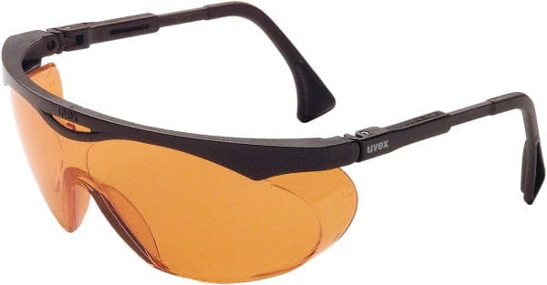 Safety Glass: Anti-Fog, Polycarbonate, Orange Lenses, Full-Framed, UV Protection