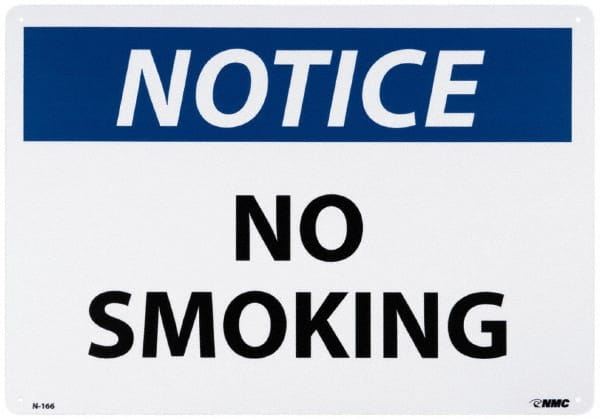 Accident Prevention Sign: Rectangle, "Notice, No Smoking"