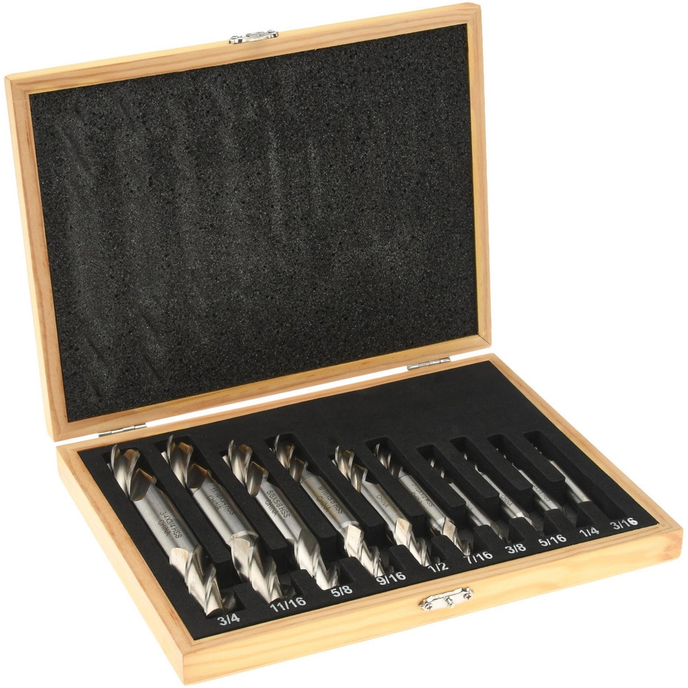 End Mill Set: 4 Flute, Square End