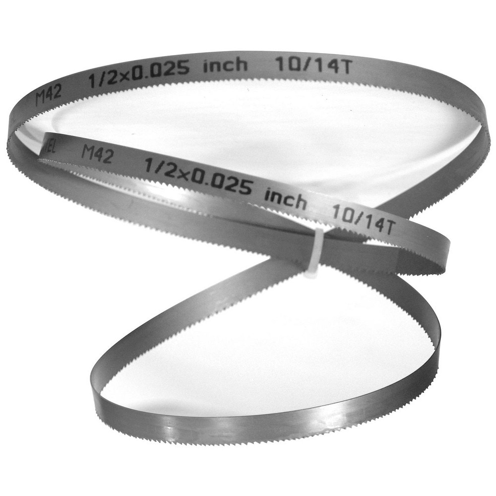 Welded Band Saw Blades; Blade Length (Feet): 12' ; Blade Width (Inch): 1/2in ; Teeth Per Inch: 10-14 ; Blade Material: Bi-Metal ; Tooth Material: M42 High Speed Steel ; Tooth Form: Straight