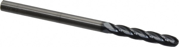 OSG 484-2500-BN11 Ball End Mill: 0.25" Dia, 1.5" LOC, 4 Flute, Solid Carbide Image