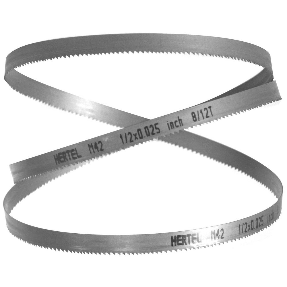 Welded Band Saw Blades; Blade Length (Feet): 12' 10 ; Blade Width (Inch): 1/2in ; Teeth Per Inch: 8-12 ; Blade Material: Bi-Metal ; Tooth Material: M42 High Speed Steel ; Tooth Form: Straight