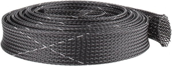 10 Ft. Long, Black and White Braided Expandable Cable Sleeve