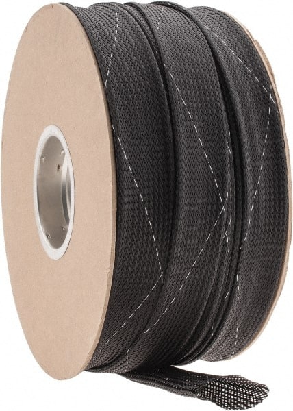 200 Ft. Long, Black and White Braided Expandable Cable Sleeve