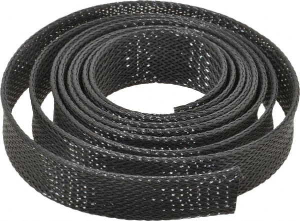 10 Ft. Long, Black Braided Expandable Cable Sleeve