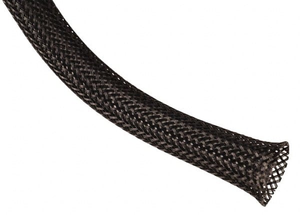 Techflex PTN2.00BK50 Black Braided Expandable Cable Sleeve 