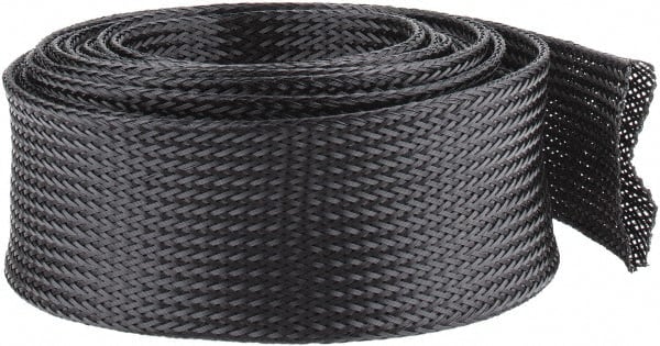 Techflex PTN1.75BK10 Black Braided Expandable Cable Sleeve 