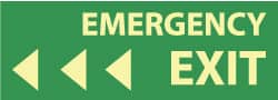 Emergency Exit, Pressure Sensitive Vinyl Exit Sign