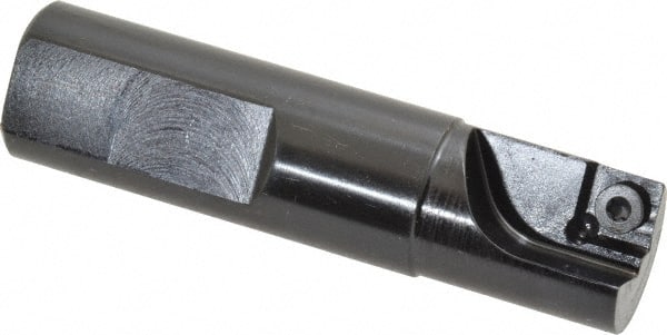 3/4" Cut Diam, 0.34" Max Depth, 3/4" Shank Diam, Flatted Shank, 3" OAL, Indexable Square-Shoulder End Mill