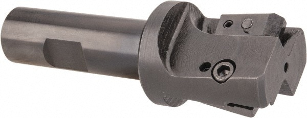 APT EM137-34 1-3/8" Cut Diam, 0.65" Max Depth, 3/4" Shank Diam, Weldon Shank, 3-7/8" OAL Indexable Square-Shoulder End Mill 