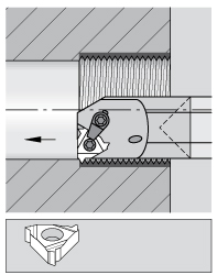 Indexable Boring Bar: E12LSER3 KWH, 22.86 mm Min Bore Dia, Right Hand Cut, 3/4" Shank Dia, Solid Carbide