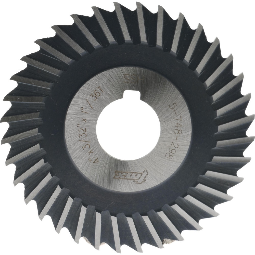 Side Chip Saw: 4" Blade Dia, 3/32" Blade Thickness, 1" Arbor Hole Dia, 36 Teeth, High Speed Steel