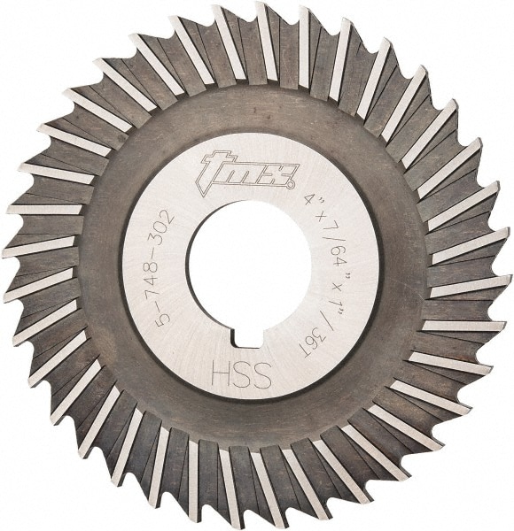 Value Collection 5-748-302 Side Chip Saw: 4" Blade Dia, 7/64" Blade Thickness, 1" Arbor Hole Dia, 36 Teeth, High Speed Steel Image