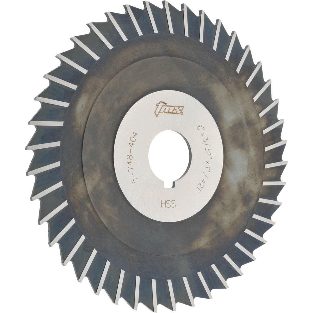 Side Chip Saw: 6" Blade Dia, 5/32" Blade Thickness, 1" Arbor Hole Dia, 42 Teeth, High Speed Steel