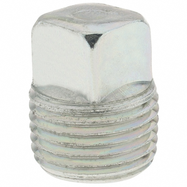 Industrial Pipe Square Head Plug: 1/2" Male Thread, MNPT