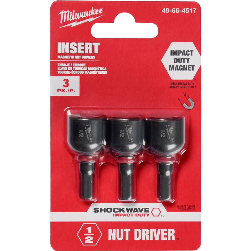 Power & Impact Screwdriver Bit Sets; Bit Type: Impact Nut Driver ; Point Type: Hex ; Drive Size: 1/2 ; Overall Length (Inch): 1-9/16 ; Hex Size Range (Inch): 1/4 ; Blade Width: 1/4