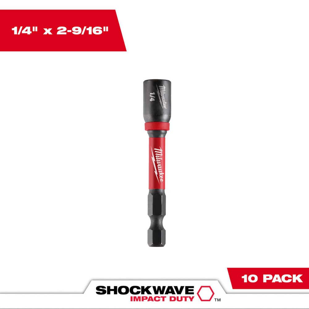 Power & Impact Screwdriver Bit Sets; Bit Type: Impact Nut Driver ; Point Type: Hex ; Drive Size: 1/4 ; Overall Length (Inch): 2-9/16 ; Hex Size Range (Inch): 1/4 ; Blade Width: 1/4