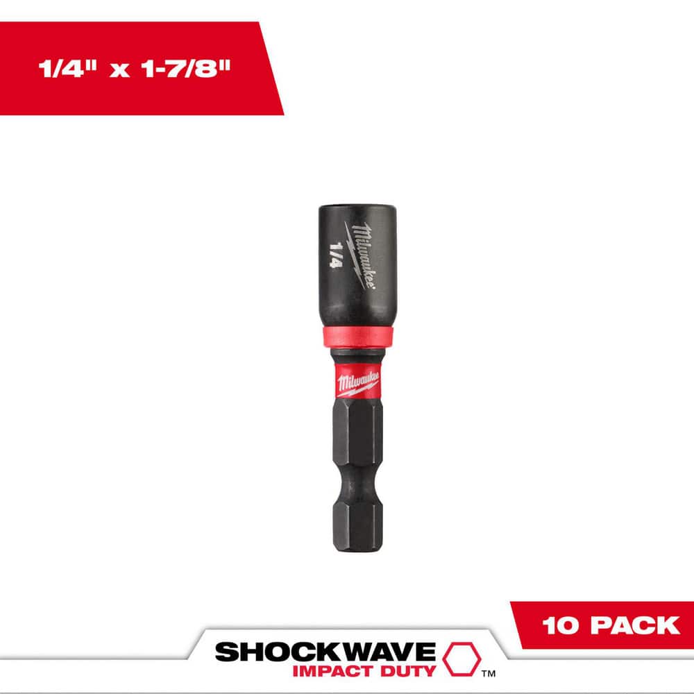 Power & Impact Screwdriver Bit Sets; Bit Type: Impact Nut Driver ; Point Type: Hex ; Drive Size: 1/4 ; Overall Length (Inch): 1-7/8 ; Hex Size Range (Inch): 1/4 ; Blade Width: 1/4