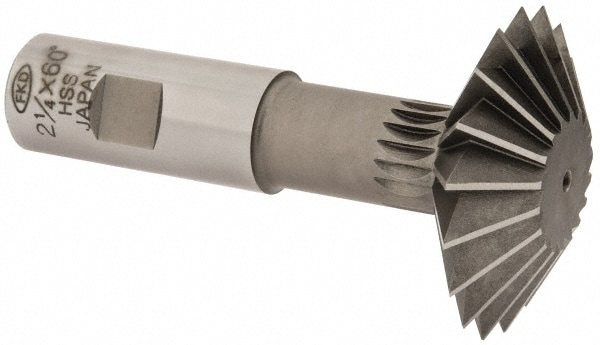 Value Collection SWC1860HS Double Angle Milling Cutter: 60 °, 2-1/4" Cut Dia, 3/4" Cut Width, 7/8" Shank Dia, High Speed Steel Image