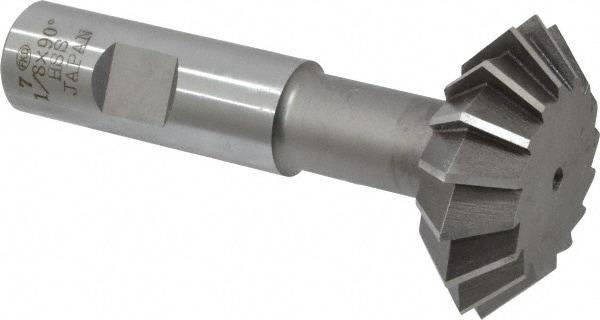 Value Collection SWC1590HS Double Angle Milling Cutter: 90 °, 1-7/8" Cut Dia, 5/8" Cut Width, 3/4" Shank Dia, High Speed Steel Image