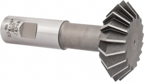 Value Collection SWC1890HS Double Angle Milling Cutter: 90 °, 2-1/4" Cut Dia, 3/4" Cut Width, 7/8" Shank Dia, High Speed Steel Image