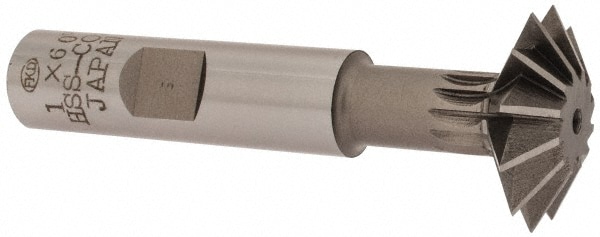 Value Collection SWC0860CO Double Angle Milling Cutter: 60 °, 1" Cut Dia, 5/16" Cut Width, 1/2" Shank Dia, Cobalt Image