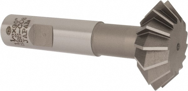 Value Collection SWC1290CO Double Angle Milling Cutter: 90 °, 1-1/2" Cut Dia, 9/16" Cut Width, 5/8" Shank Dia, Cobalt Image