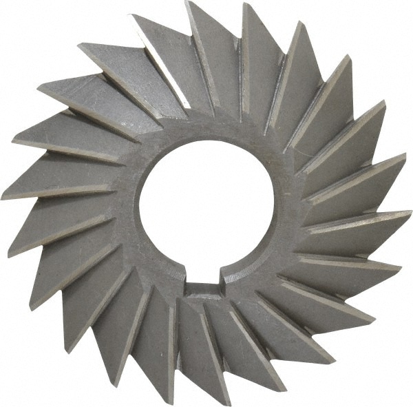 Value Collection 328-4328 Double Angle Milling Cutter: 45 °, 3" Cut Dia, 5/8" Cut Width, 1" Arbor Hole, High Speed Steel Image