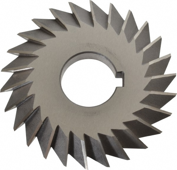 Value Collection 328-4427 Double Angle Milling Cutter: 45 °, 4" Cut Dia, 1/2" Cut Width, 1-1/4" Arbor Hole, High Speed Steel Image