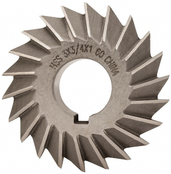 Value Collection 328-5366 Double Angle Milling Cutter: 60 °, 3" Cut Dia, 3/4" Cut Width, 1" Arbor Hole, High Speed Steel Image