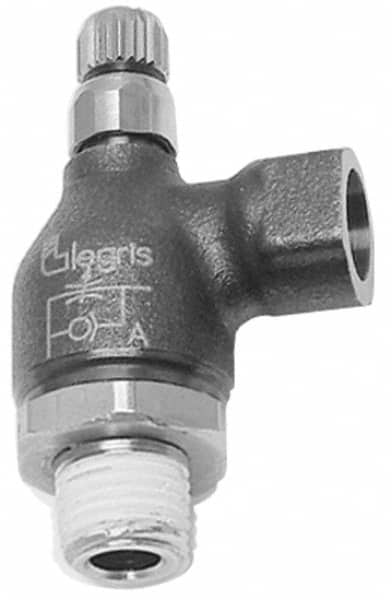 Air Flow Control Valve: Threaded Port Meter Out Metal Flow Control, NPT, 1/4" Tube OD