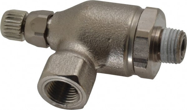 Air Flow Control Valve: Threaded Port Meter Out Metal Flow Control, NPT, 1/8" Tube OD