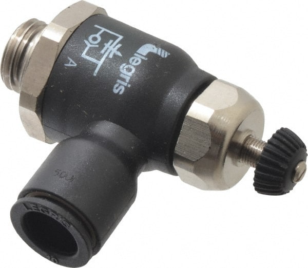 Legris 7060 10 13 Air Flow Control Valve: Compact Meter Out Flow Control, Tube x BSPP, 10mm Tube OD 