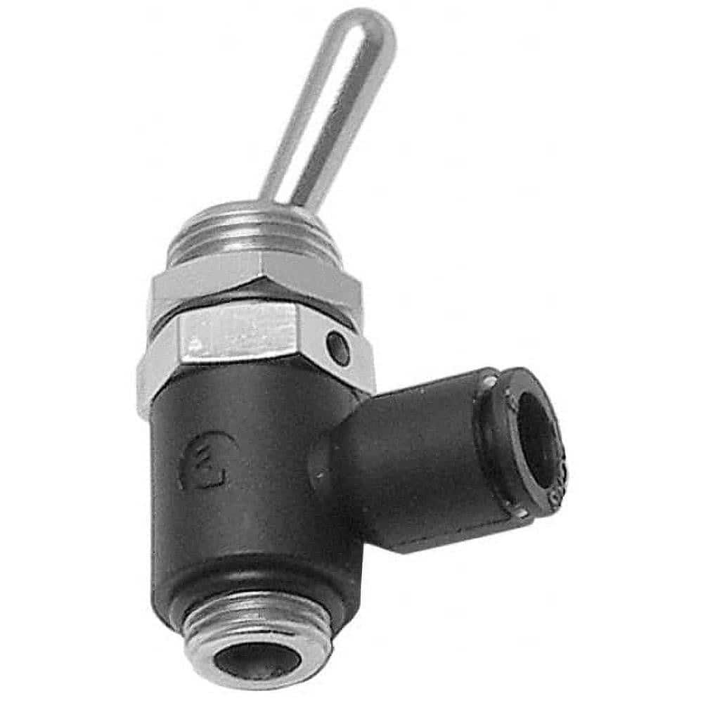 Push-To-Connect Tube Fitting: Manually Operated 3-Way Venting Valve, 1/8" Thread