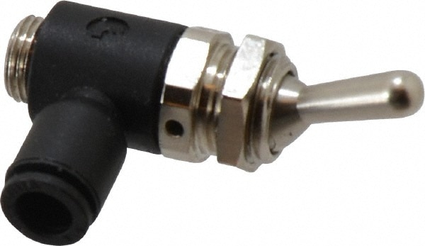 Legris 7800 06 10 Push-To-Connect Tube Fitting: Manually Operated 3-Way Venting Valve, 1/8" Thread Image