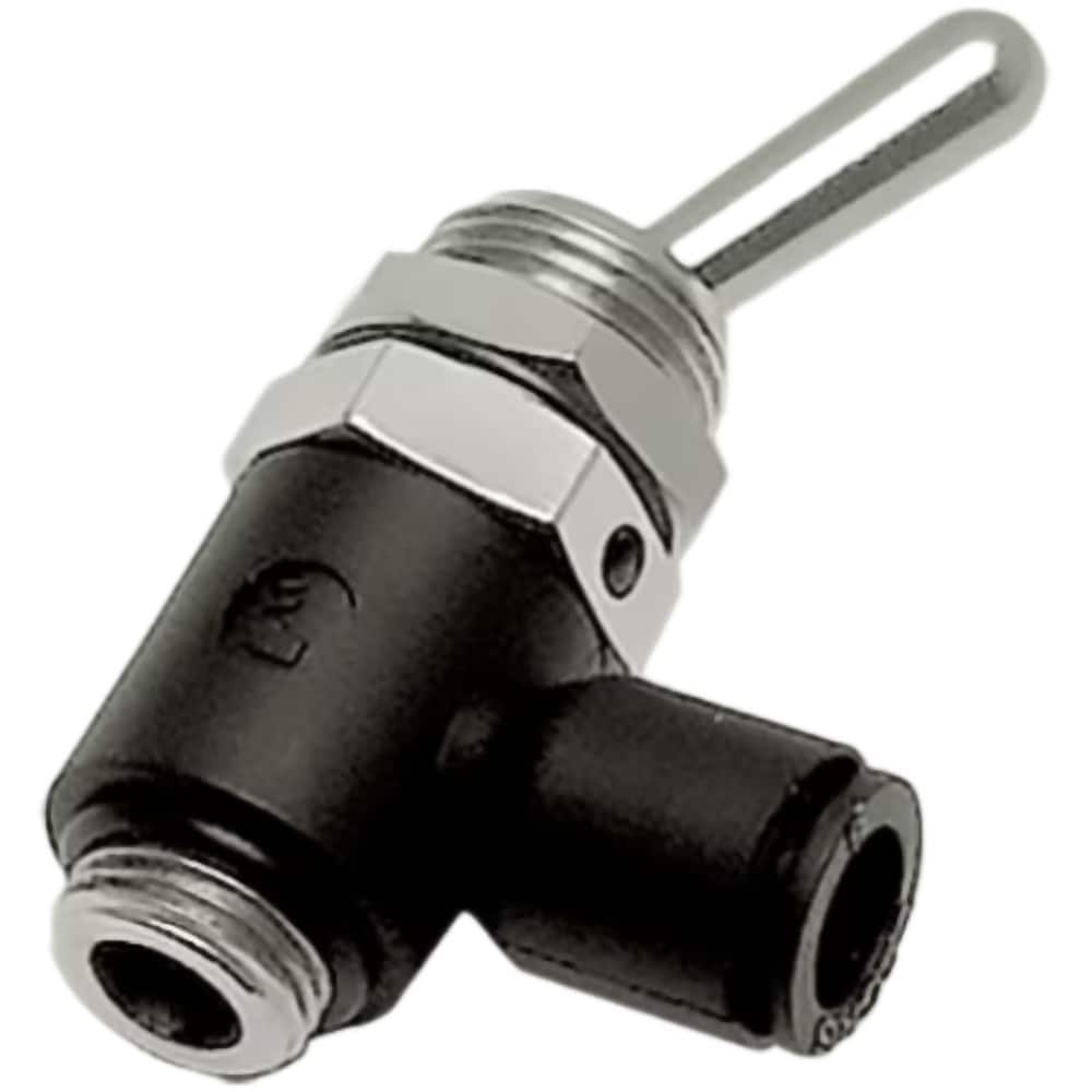 Push-To-Connect Tube Fitting: Manually Operated 3-Way Venting Valve, 1/4" Thread