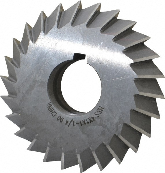 Value Collection 328-6468 Double Angle Milling Cutter: 90 °, 4" Cut Dia, 1" Cut Width, 1-1/4" Arbor Hole, High Speed Steel Image