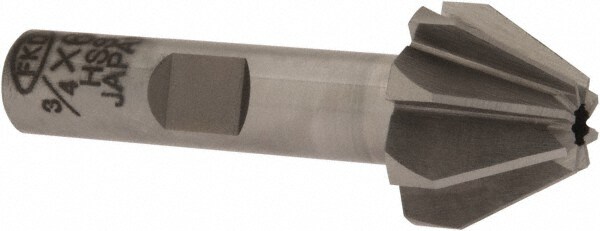 3/4" Large x 5/16" Small Diam, 17/32" Width of Cut, 60° Included Angle, High Speed Steel Face Angle Cutter