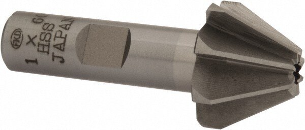 1" Large x 3/8" Small Diam, 11/16" Width of Cut, 60° Included Angle, High Speed Steel Face Angle Cutter
