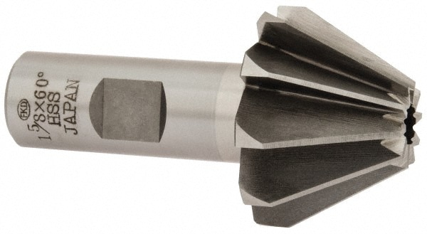 Value Collection FAC1360HS 1-5/8" Large x 5/8" Small Diam, 1-1/16" Width of Cut, 60° Included Angle, High Speed Steel Face Angle Cutter Image