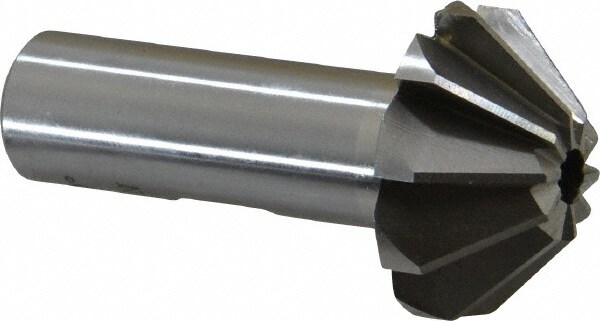 1-1/4" Large x 1/2" Small Diam, 17/32" Width of Cut, 90° Included Angle, High Speed Steel Face Angle Cutter