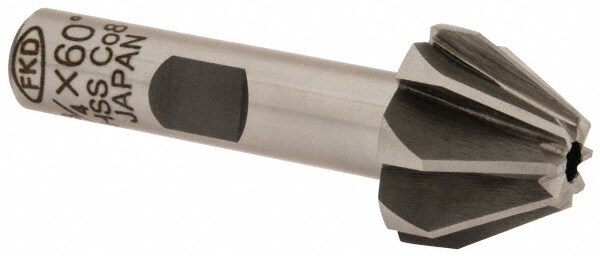 3/4" Large x 5/16" Small Diam, 17/32" Width of Cut, 60° Included Angle, Cobalt Face Angle Cutter